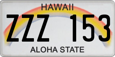 HI license plate ZZZ153