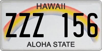 HI license plate ZZZ156