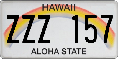 HI license plate ZZZ157