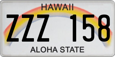 HI license plate ZZZ158