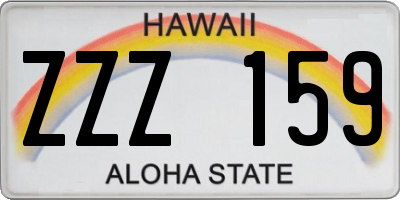 HI license plate ZZZ159