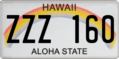 HI license plate ZZZ160