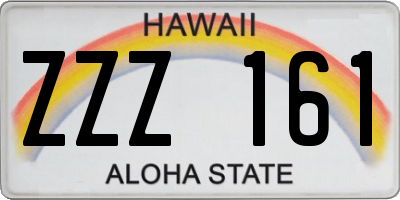 HI license plate ZZZ161