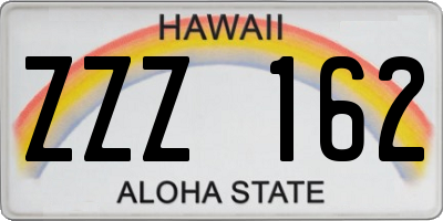 HI license plate ZZZ162