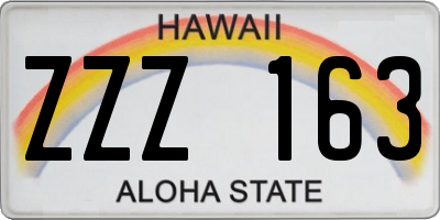 HI license plate ZZZ163