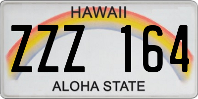 HI license plate ZZZ164