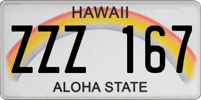 HI license plate ZZZ167