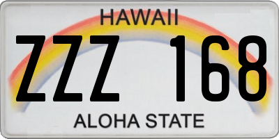 HI license plate ZZZ168