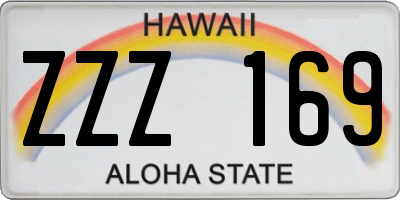 HI license plate ZZZ169