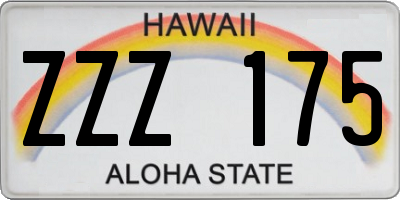 HI license plate ZZZ175