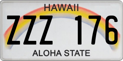 HI license plate ZZZ176