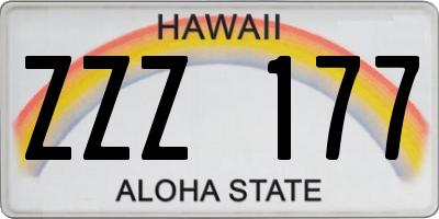 HI license plate ZZZ177