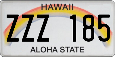 HI license plate ZZZ185