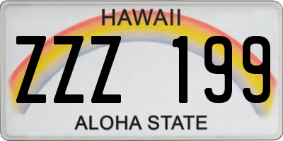 HI license plate ZZZ199