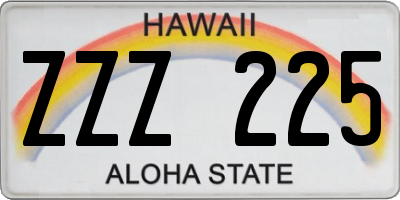 HI license plate ZZZ225