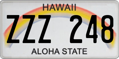 HI license plate ZZZ248