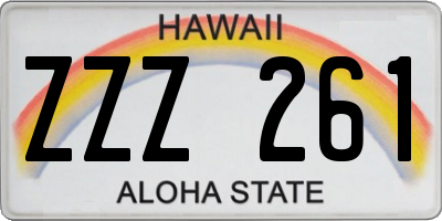 HI license plate ZZZ261