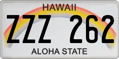 HI license plate ZZZ262