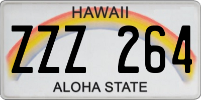 HI license plate ZZZ264