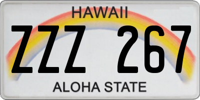 HI license plate ZZZ267