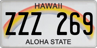 HI license plate ZZZ269