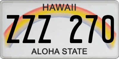 HI license plate ZZZ270