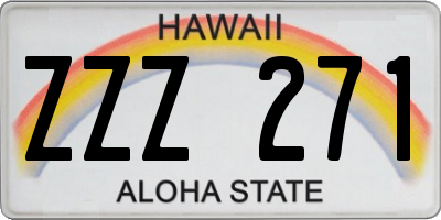 HI license plate ZZZ271