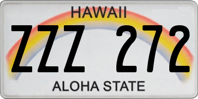 HI license plate ZZZ272