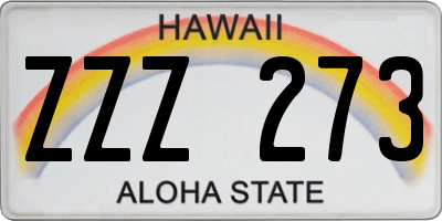 HI license plate ZZZ273