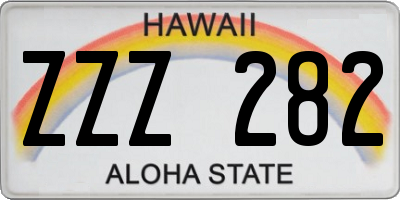 HI license plate ZZZ282