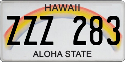 HI license plate ZZZ283