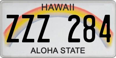 HI license plate ZZZ284