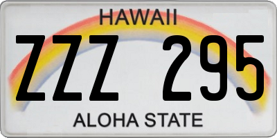 HI license plate ZZZ295