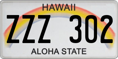 HI license plate ZZZ302