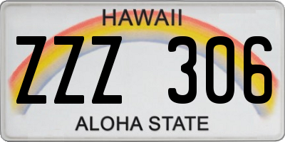 HI license plate ZZZ306