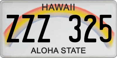 HI license plate ZZZ325