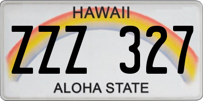 HI license plate ZZZ327