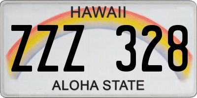 HI license plate ZZZ328