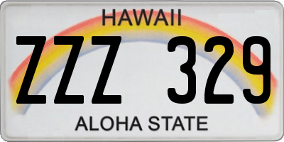 HI license plate ZZZ329