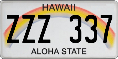 HI license plate ZZZ337