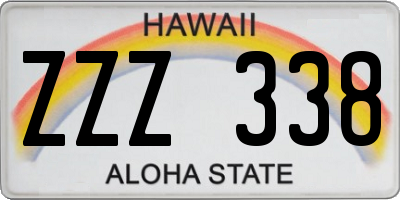 HI license plate ZZZ338