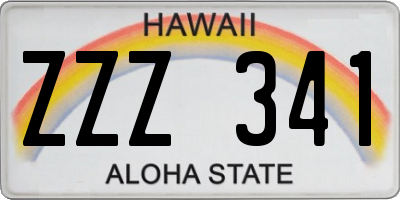 HI license plate ZZZ341