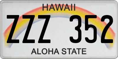 HI license plate ZZZ352