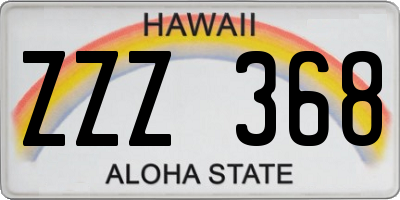 HI license plate ZZZ368