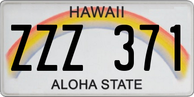 HI license plate ZZZ371