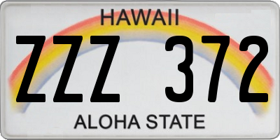 HI license plate ZZZ372