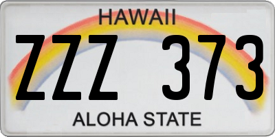 HI license plate ZZZ373