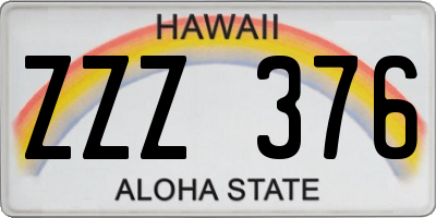 HI license plate ZZZ376