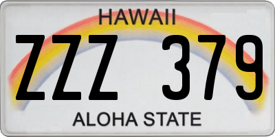 HI license plate ZZZ379