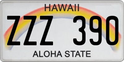 HI license plate ZZZ390